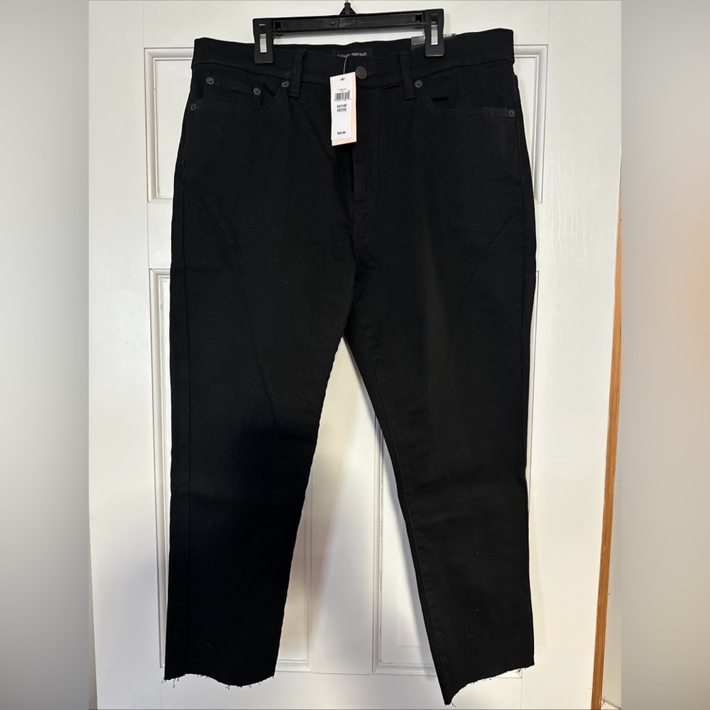 NWT Banana Republic High Rise Skinny Jeans Black 32/14P Petite
